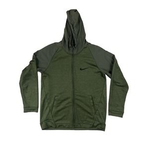 Nike Dri-Fit Men Green Full Zip Hoodie Active Jacket Sz L‎